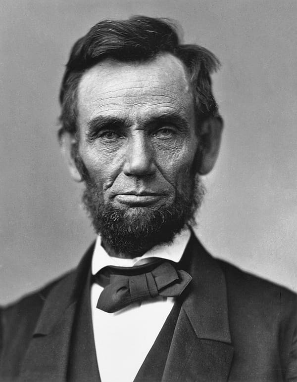 Abraham Lincoln, United States (portrait via Wikimedia Commons)