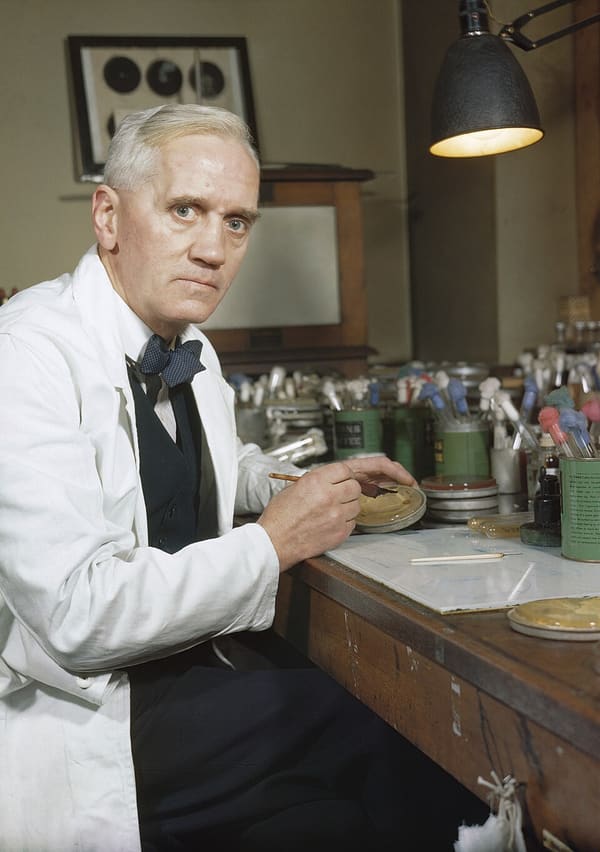 Alexander Fleming, United Kingdom (portrait via Wikimedia Commons)