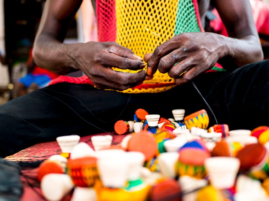 Buy the craft at the Arts Centre for National Culture, Accra, Ghana