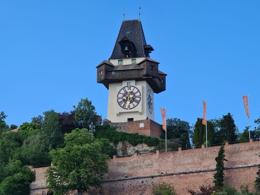 Climb the Schlossberg to the clock tower, Graz, Austria