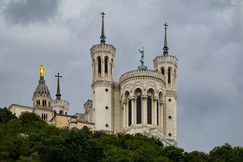 Climb to Notre-Dame de Fourvière, Lyon, France