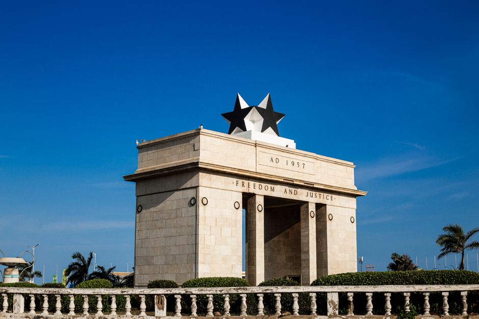 Cross Black Star Square and the Independence Arch, Accra, Ghana