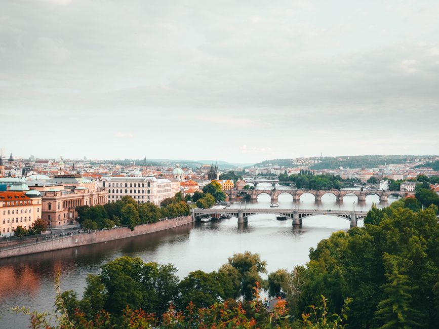 Cross Charles Bridge before breakfast, Prague, Czechia