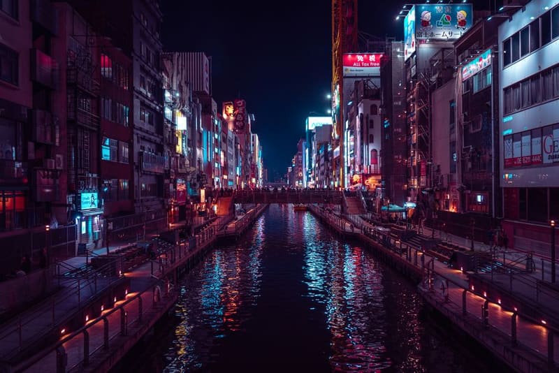 Cross the neon canal at Dotonbori, Osaka, Japan