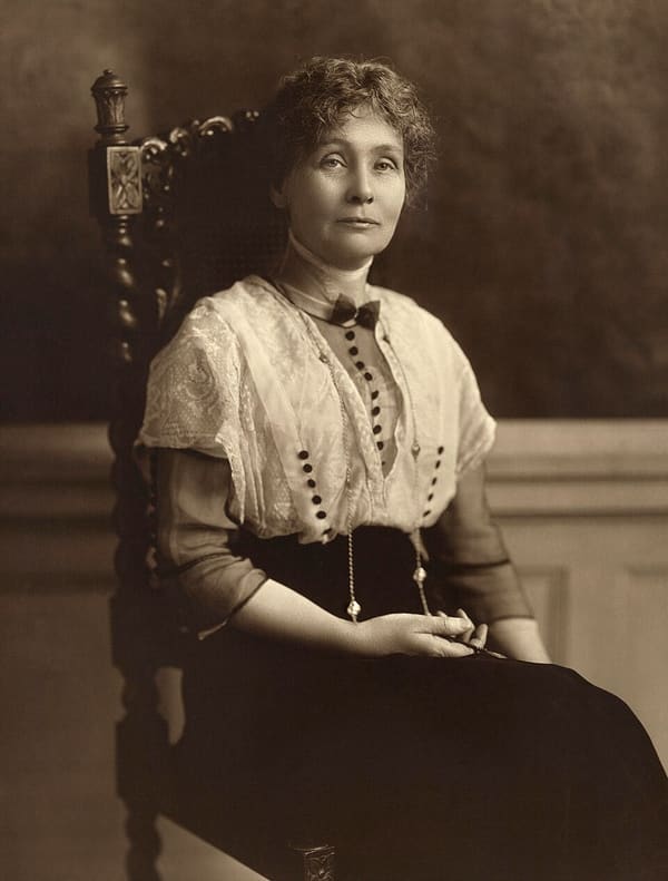 Emmeline Pankhurst, United Kingdom (portrait via Wikimedia Commons)