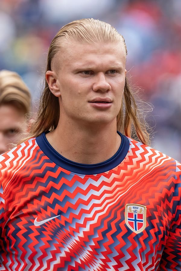 Erling Haaland, Norway (portrait via Wikimedia Commons)