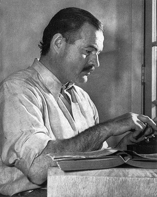 Ernest Hemingway, United States (portrait via Wikimedia Commons)
