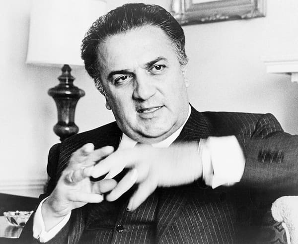 Federico Fellini, Italy (portrait via Wikimedia Commons)