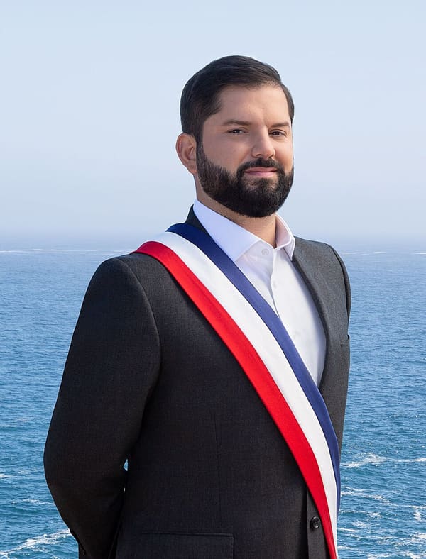 Gabriel Boric, Chile (portrait via Wikimedia Commons)