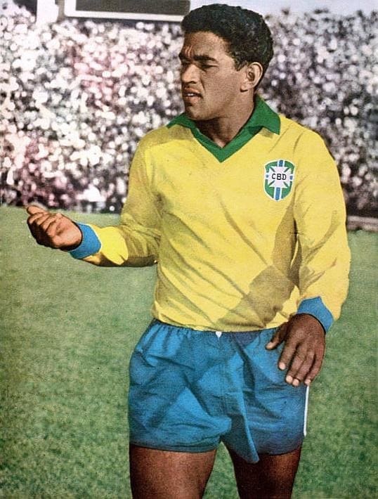 Garrincha, Brazil (portrait via Wikimedia Commons)