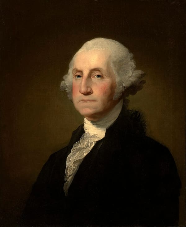 George Washington, United States (portrait via Wikimedia Commons)