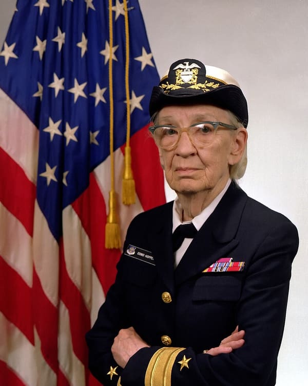 Grace Hopper, United States (portrait via Wikimedia Commons)