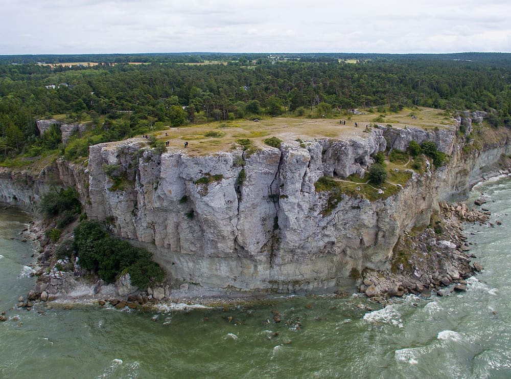 The limestone cliff of Högklint above the Baltic, Gotland, Sweden