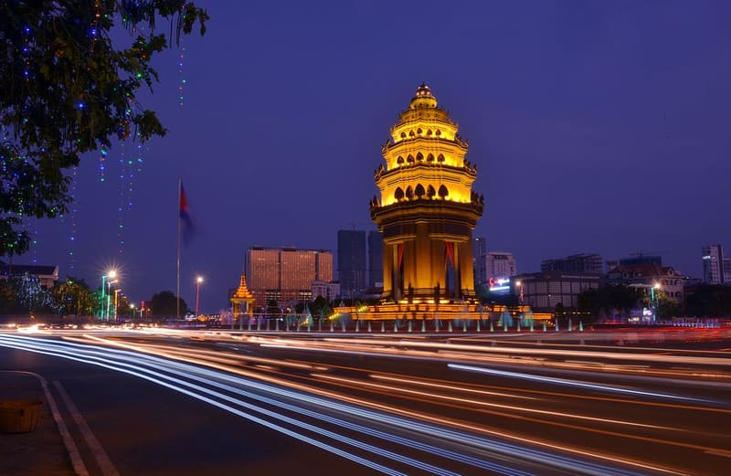 Independence Monument and Wat Botum Park, Phnom Penh, Cambodia