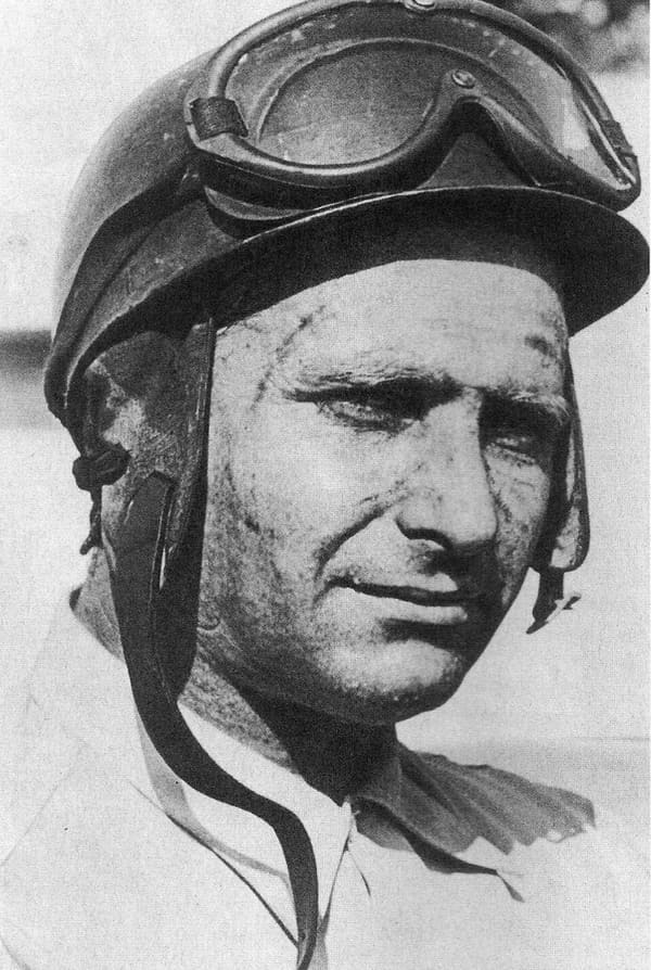 Juan Manuel Fangio, Argentina (portrait via Wikimedia Commons)