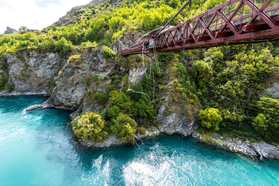 Jump the Kawarau Bridge, where commercial bungy began, Queenstown, New Zealand