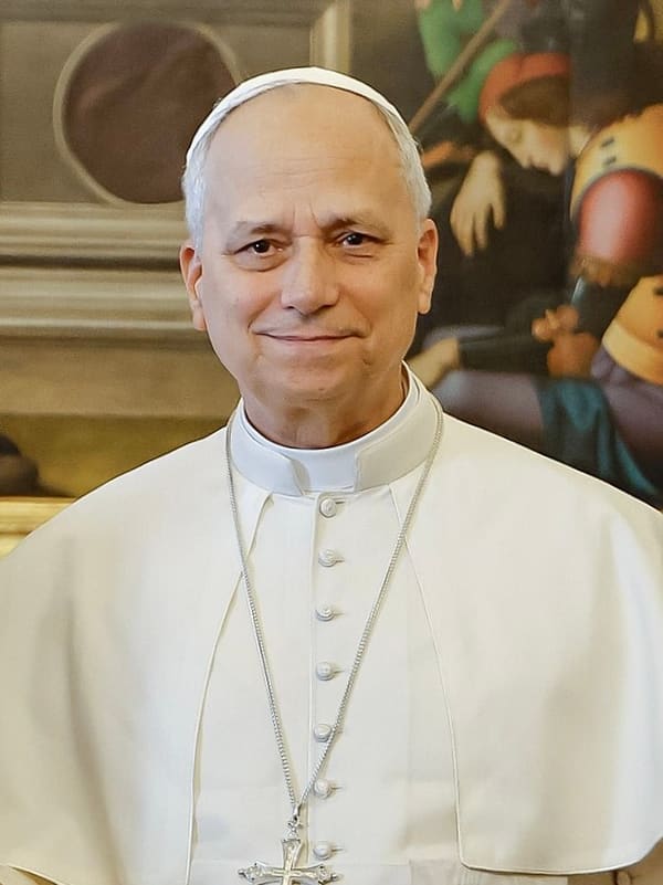 Leo XIV, Vatican City (portrait via Wikimedia Commons)