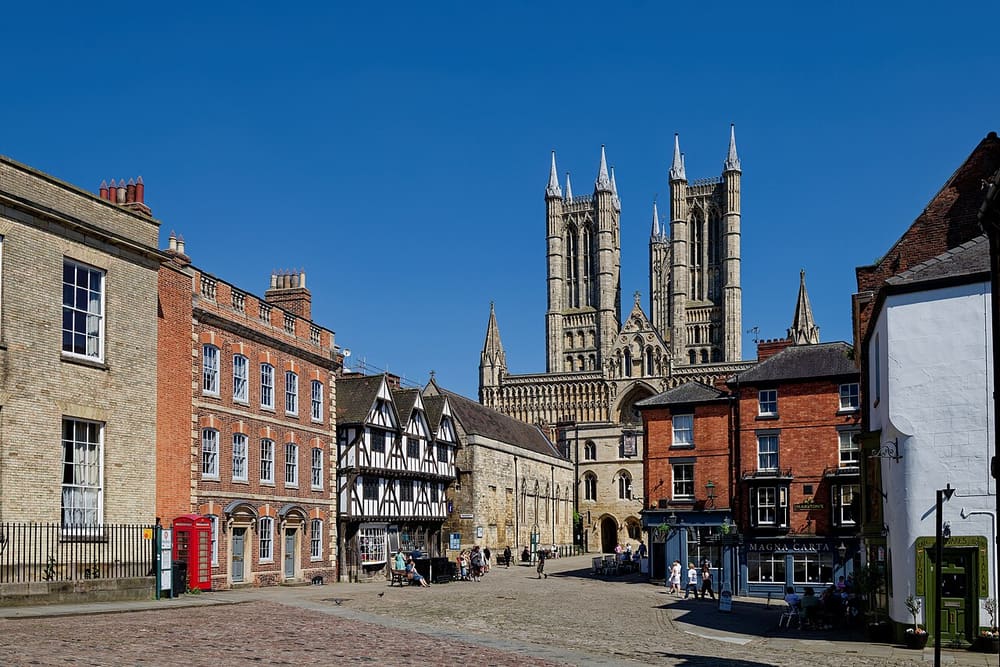 the cathedral's central tower, Lincoln, United Kingdom (Wimup)
