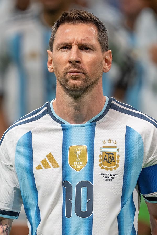 Lionel Messi, Argentina (portrait via Wikimedia Commons)