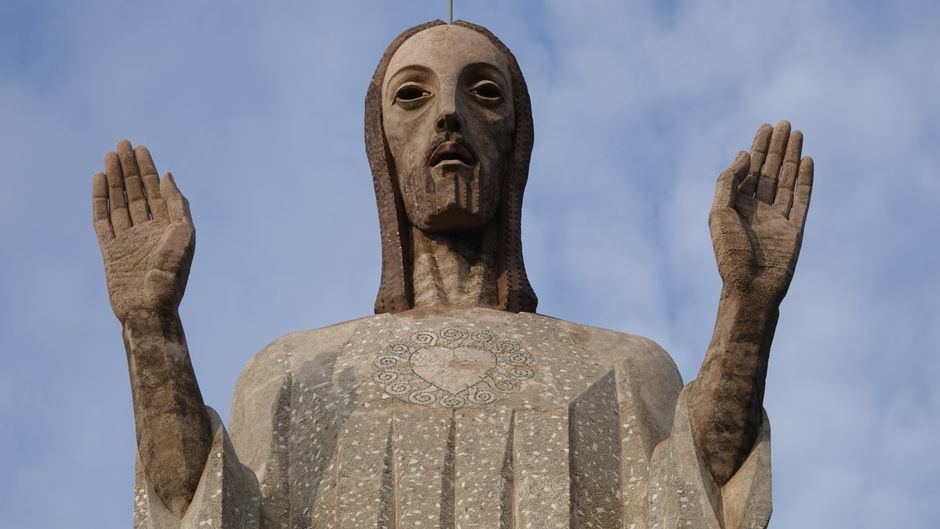 Look up at the Herz-Jesu-Kirche, Graz, Austria