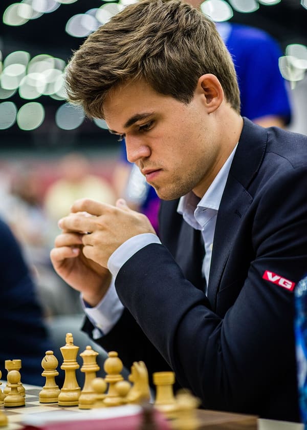 Magnus Carlsen, Norway (portrait via Wikimedia Commons)