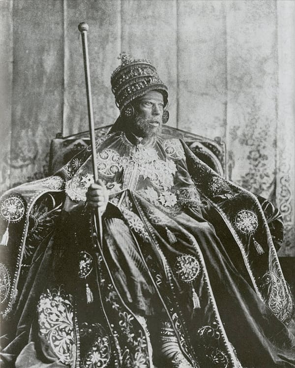 Menelik II, Ethiopia (portrait via Wikimedia Commons)