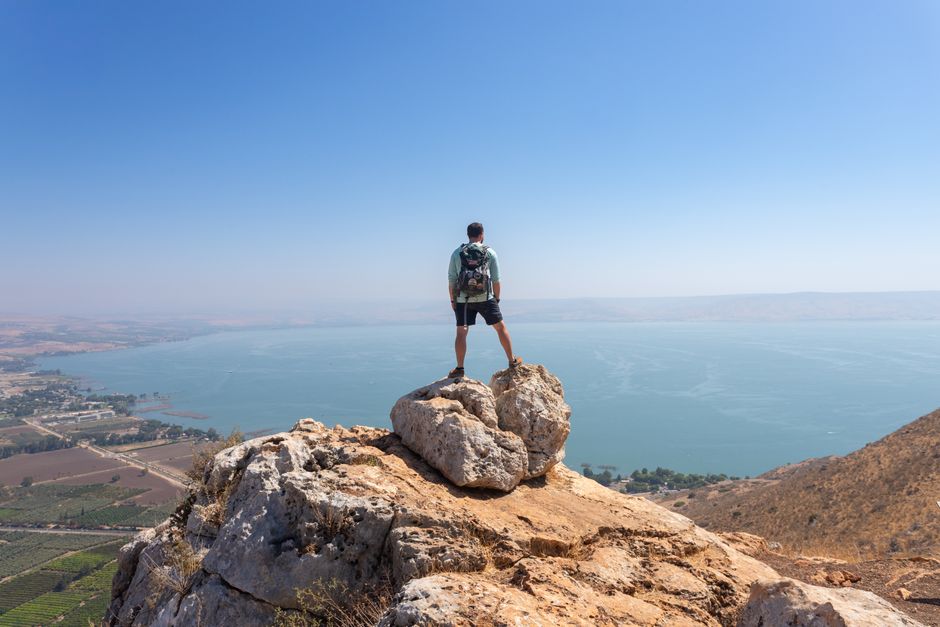 Mount Arbel and the cliff over the lake, Tiberias (Wimup)