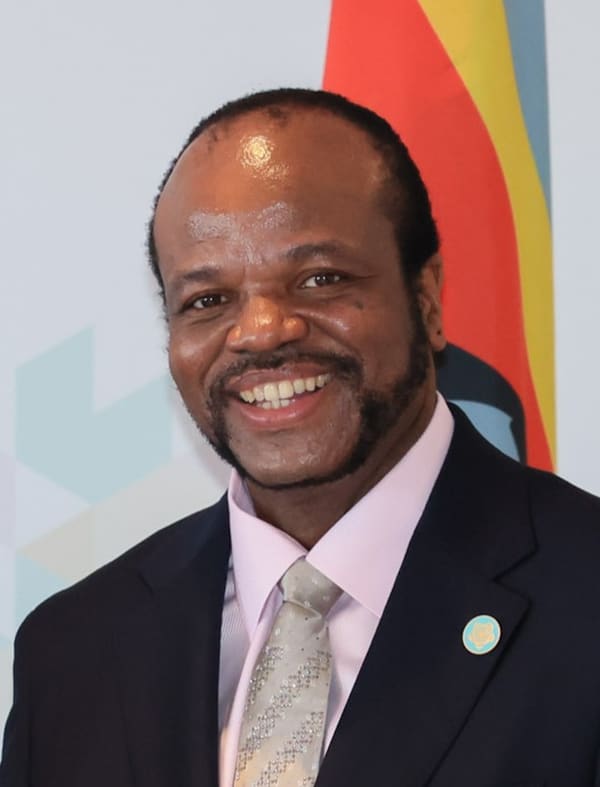 Mswati III, Eswatini (portrait via Wikimedia Commons)