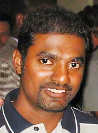 Muttiah Muralitharan, Sri Lanka (portrait via Wikimedia Commons)