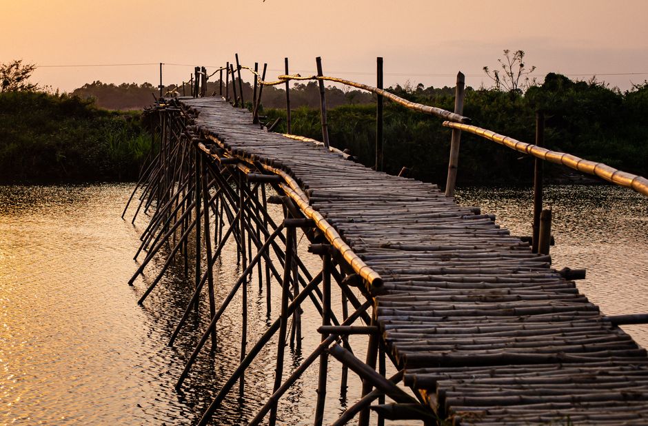 Nam Khan bamboo bridge