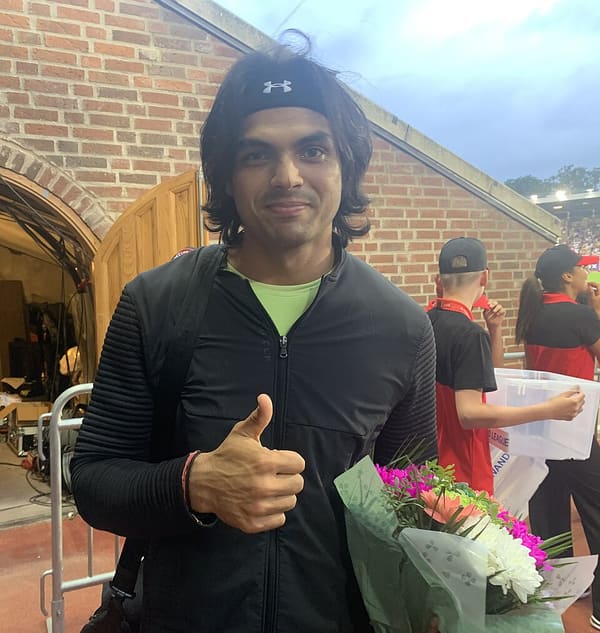 Neeraj Chopra, India (portrait via Wikimedia Commons)