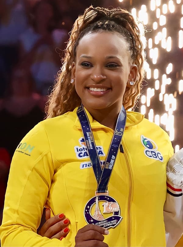 Rebeca Andrade, Brazil (portrait via Wikimedia Commons)