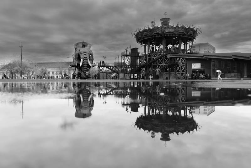 Ride the elephant at Les Machines de l'île, Nantes, France