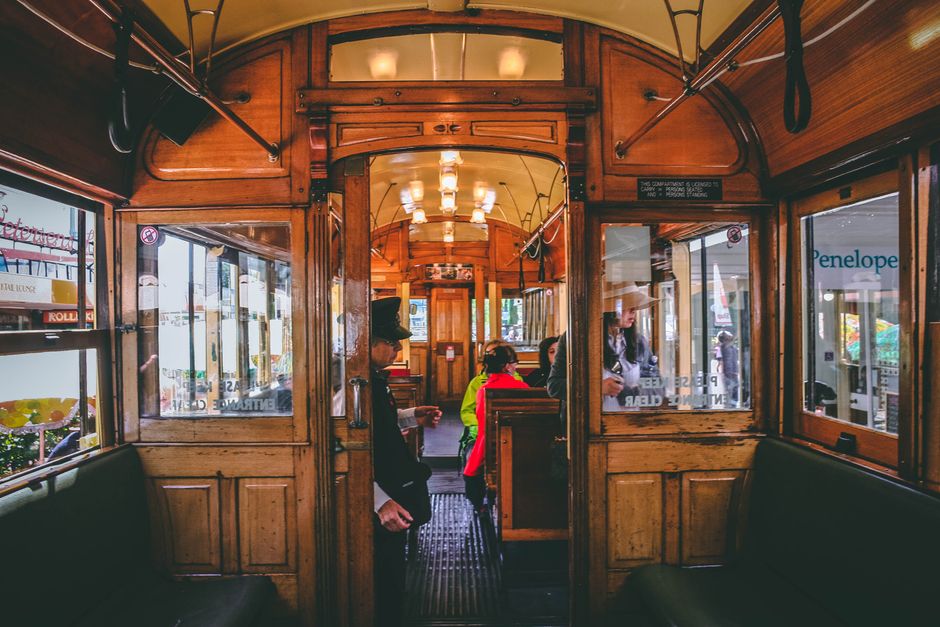 Ride the heritage tram through New Regent Street, Christchurch, New Zealand