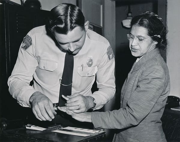 Rosa Parks, United States (portrait via Wikimedia Commons)