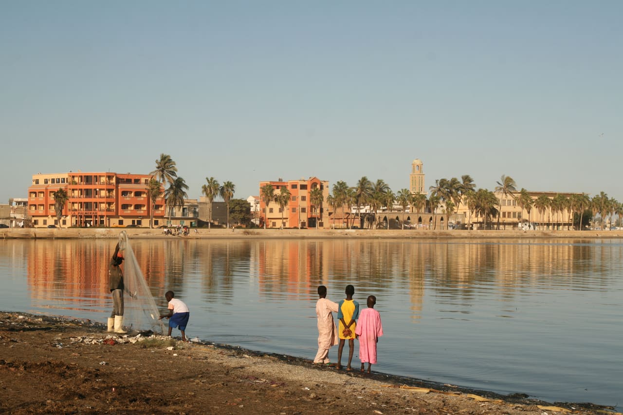 Saint-Louis's colonial waterfront on the Senegal River, Senegal
