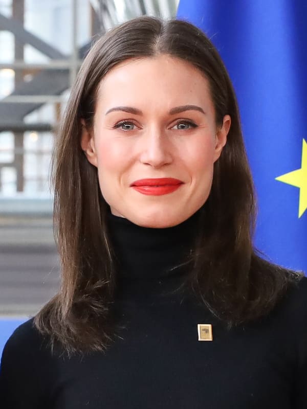 Sanna Marin, Finland (portrait via Wikimedia Commons)