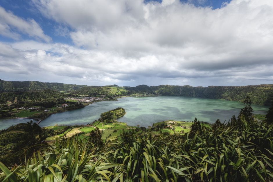 The Sete Cidades crater lakes from the rim, São Miguel, Azores