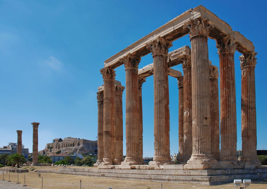 See what is left of the Temple of Olympian Zeus, Athens, Greece