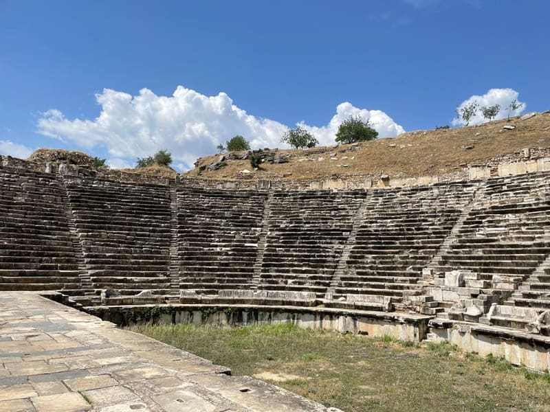 Sit in the Hellenistic theatre, Ohrid, North Macedonia