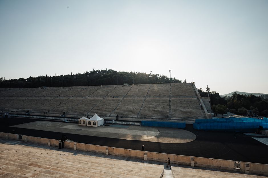 Stand in the Panathenaic Stadium, Athens, Greece