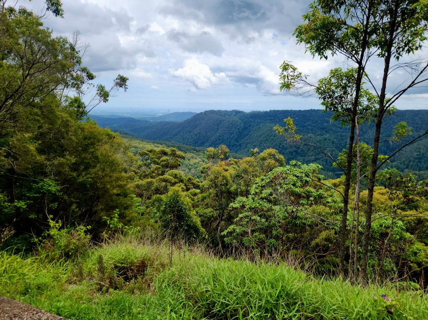 Stand under Natural Bridge in Springbrook National Park, Gold Coast, Australia