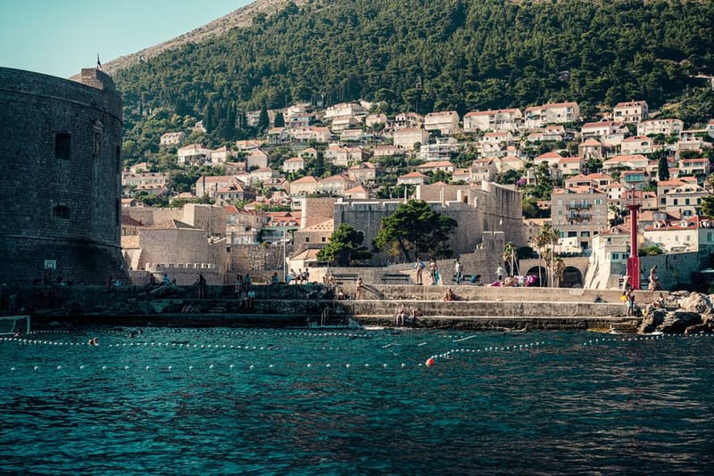 Swim at Banje, under the walls, Dubrovnik, Croatia
