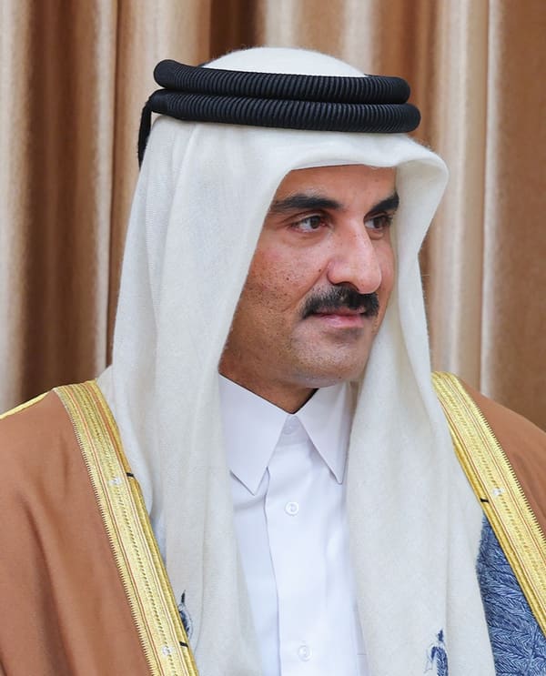 Tamim bin Hamad Al Thani, Qatar (portrait via Wikimedia Commons)