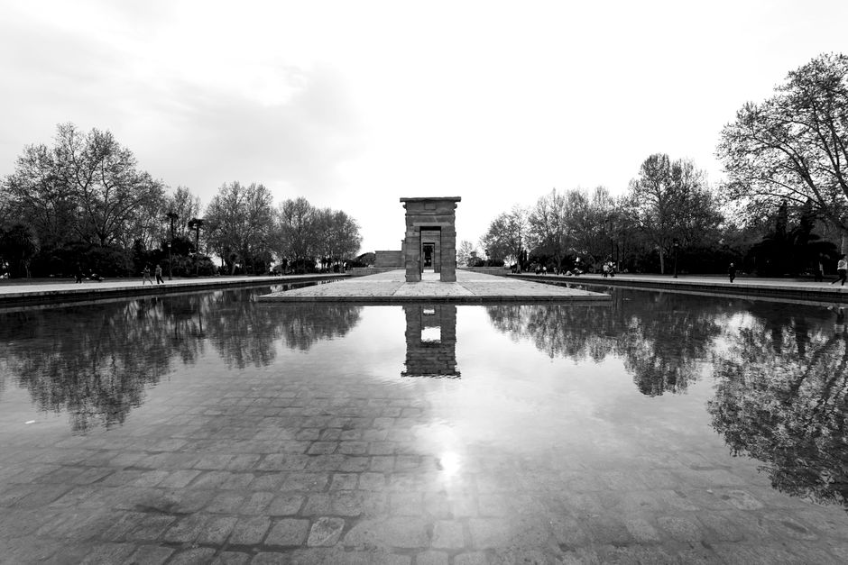 Templo de Debod at sunset, Madrid, Spain
