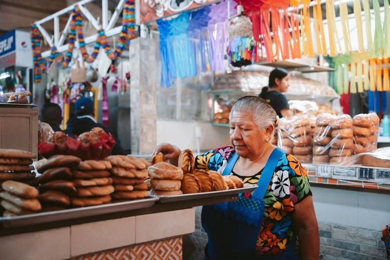 The market halls and the Pasillo de Humo, Oaxaca, Mexico