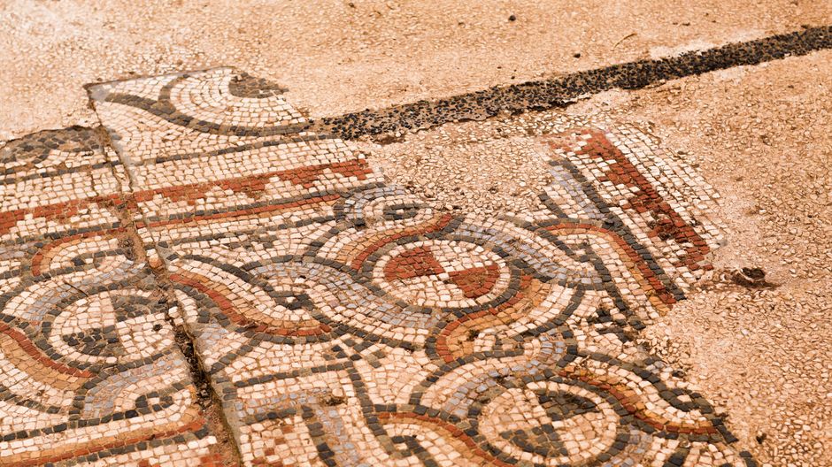 The Roman mosaics at Risan, Kotor, Montenegro