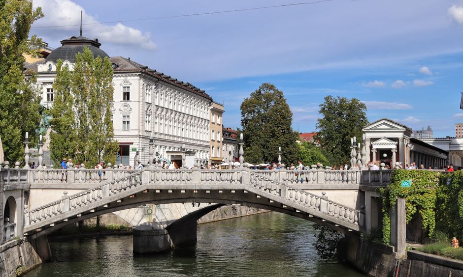 The Triple Bridge and Plečnik’s Central Market, Ljubljana, Slovenia