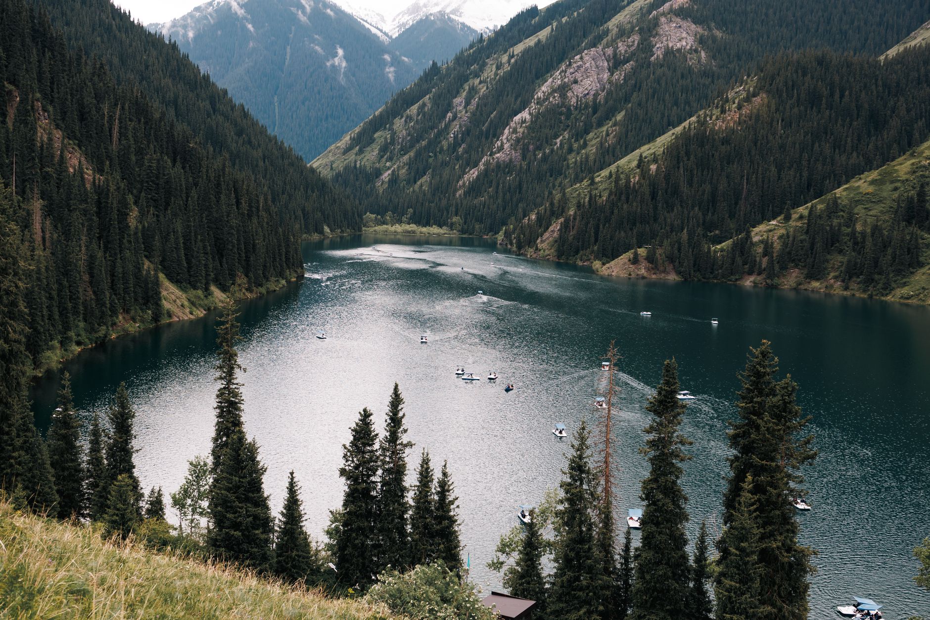 A mountain lake below snow-capped peaks (Wimup themed list)
