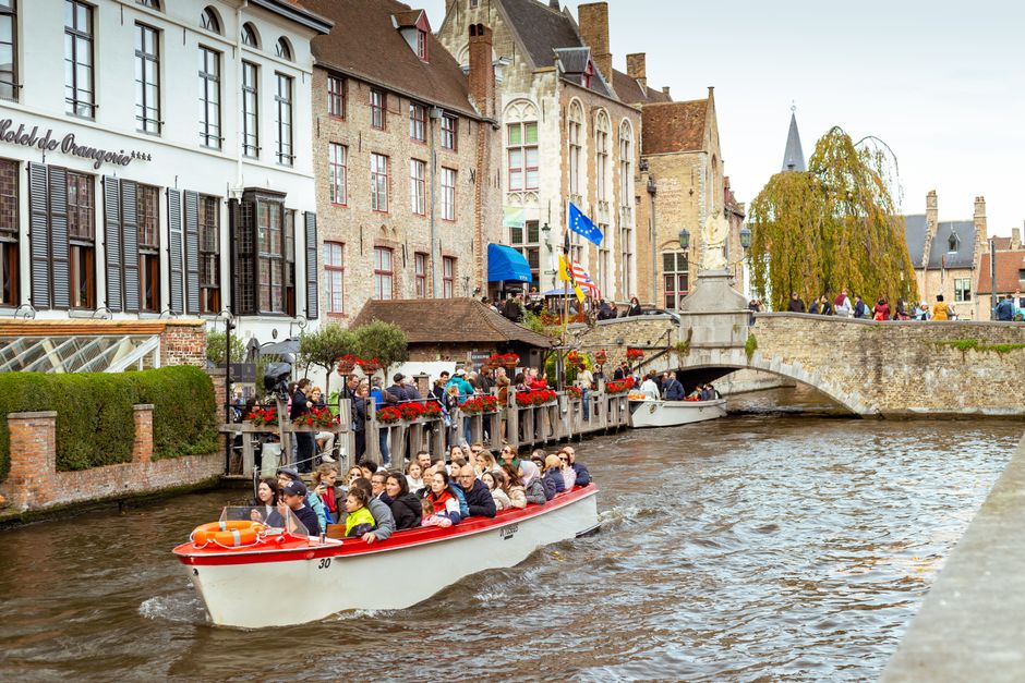 Tour De Halve Maan and its beer pipeline, Bruges, Belgium